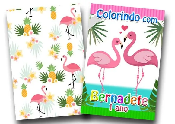 flamingos revista para colorir 14x10