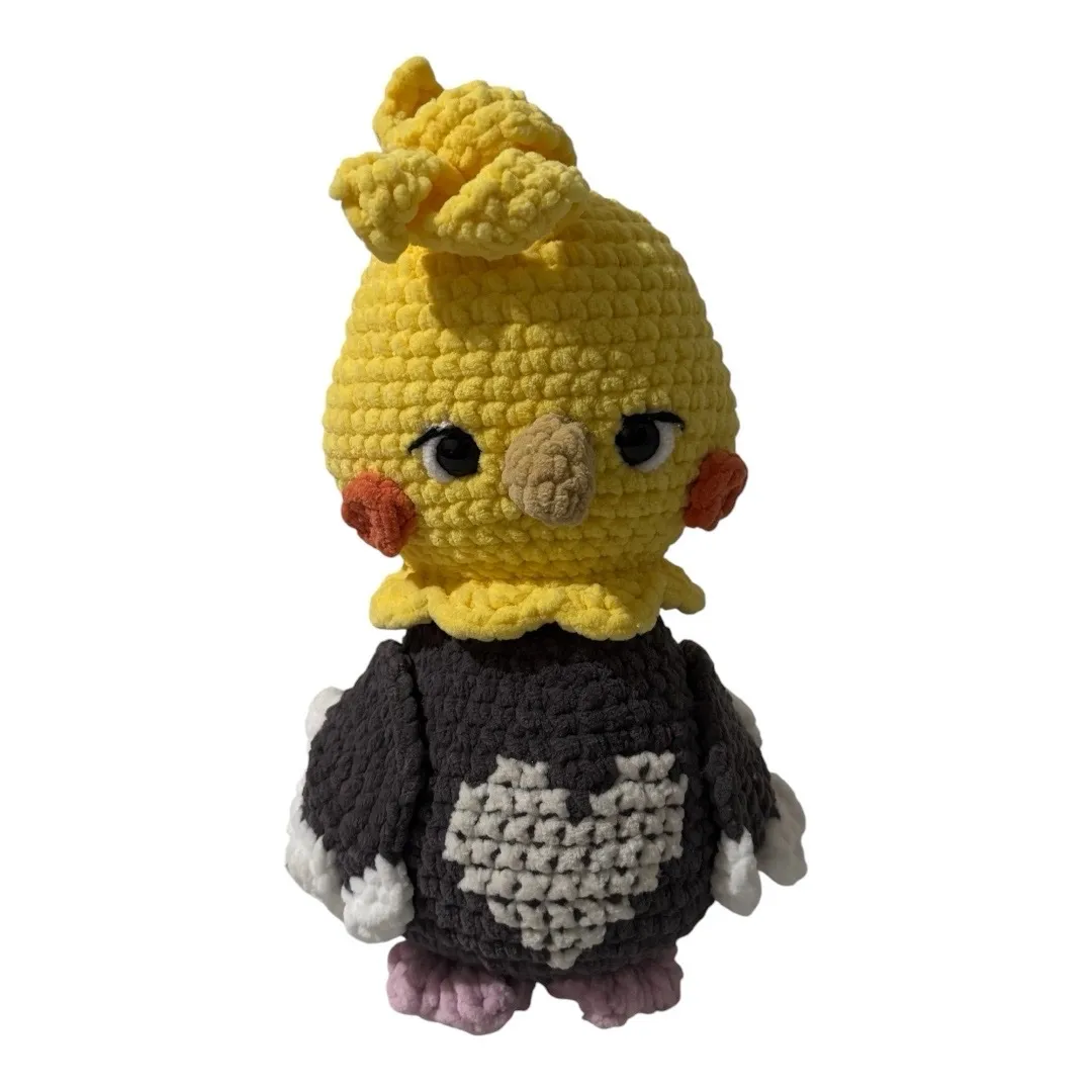 Calopsita de amigurumi em crochê