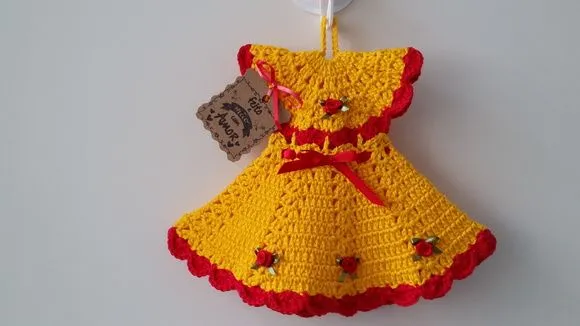 Pegador de Panelas Vestido Sunflower ( 20 cm x 15 cm )