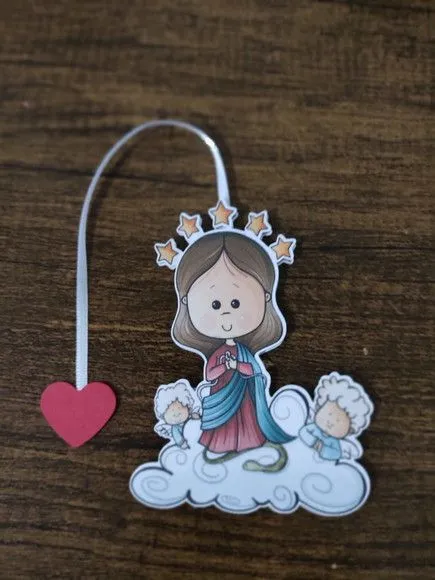 Marcador de Página 08 cm - Nossa Senhora Desatadora dos Nós - artesanato de Emejhu Personalizados