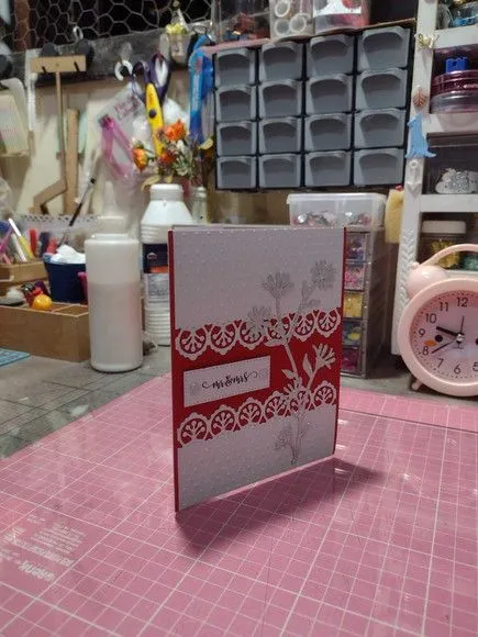 Convite de Casamento - Celebração em Vermelho e Prata" - foto 4