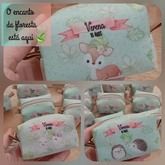 Necessaire Mini Box - Floresta Encantada - artesanato feito à mão por Innovare Studio