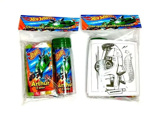 Kit Massinha + Giz + Bolha Hotwheels Personalizado - foto 2