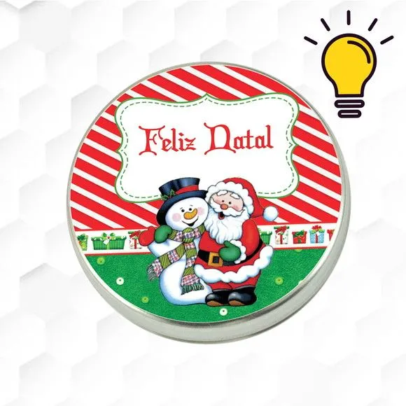 Latinha Metalizada Natal Personalizada - feito à mão por Mi Papelaria Criativa