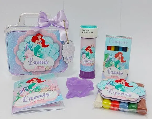 Maleta Pequena Sereia Personalizada - feito à mão por Mi Papelaria Criativa