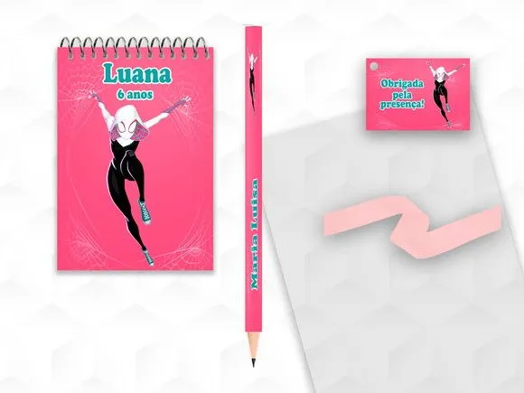Bloquinho com Lápis Gwen Personalizado - artesanato feito à mão por creativitybynina