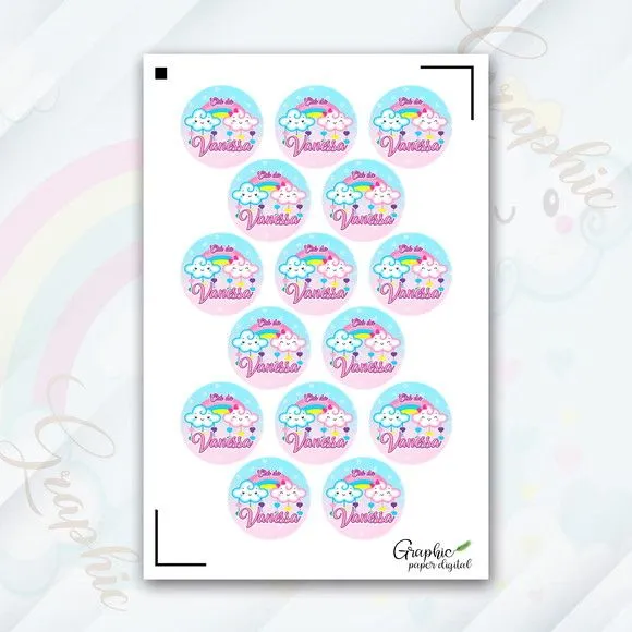 Cartela Adesiva Latinha Personalizada - artesanato feito à mão por Mi Papelaria Criativa