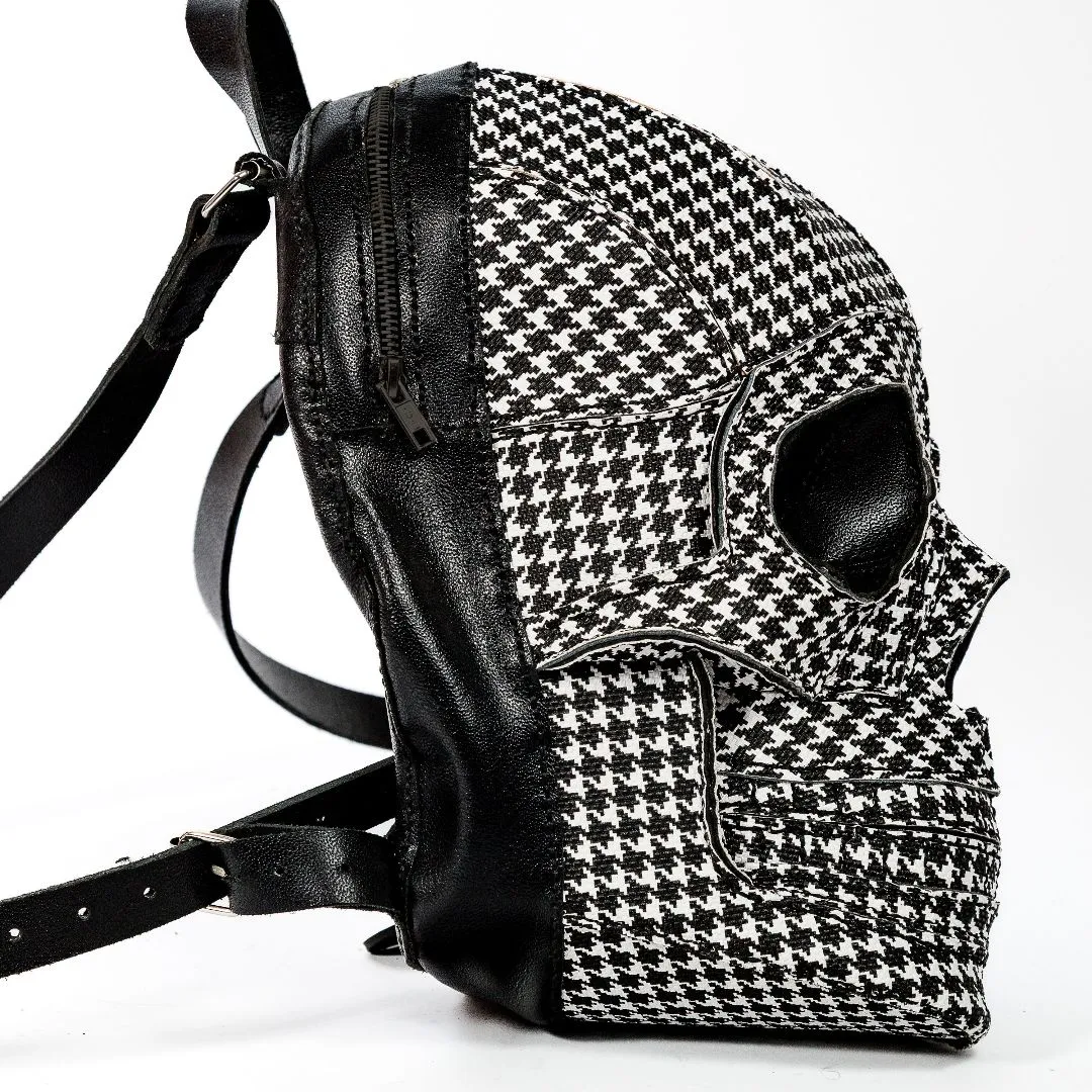 Mochila em couro natural e Sintético - caveira estampa piedupoule - foto 2