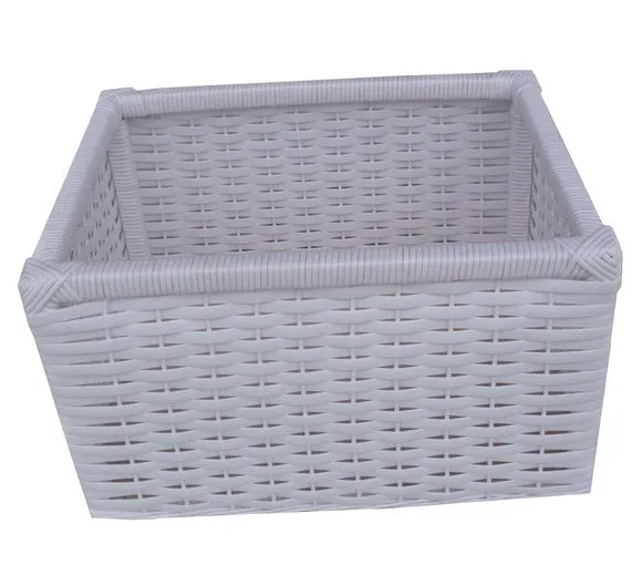 Cesto Sintético Branco 42x34x24 - artesanato de Mundo Urbano