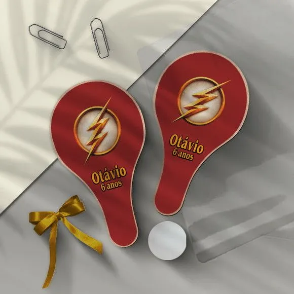 Raquete Ping Pong - Flash Personalizada - feito à mão por Mi Papelaria Criativa