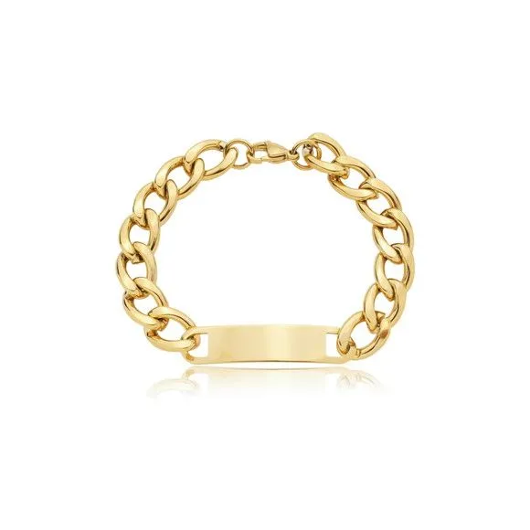 Pulseira Grumet Chapa Liso Banhada 11mm 30grs - artesanato feito à mão por TM JOIAS