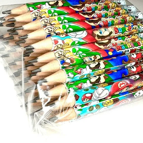 Mini Lápis Super Mário Personalizado - feito à mão por Mi Papelaria Criativa