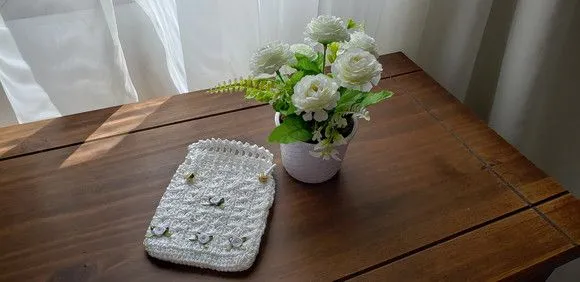 Embalagem para Presente ou Lembrancinha em Crochê Branco - foto 3