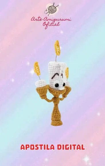 Receita Lumiere a Bela e a Fera Amigurumi - feito à mão por Arte Amigurumi Oficial