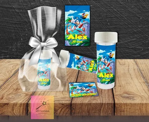 Bolha de Sabão Sonic Personalizada