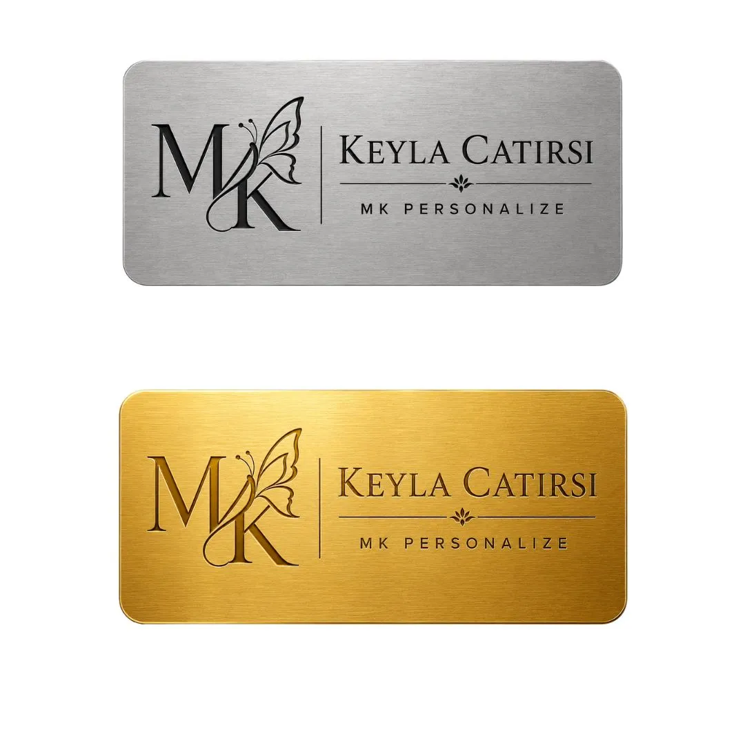 Crachá Magnético em ABS escovado - artesanato de MK Personalize