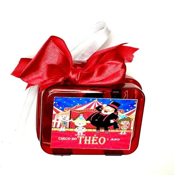 Mini Maleta com Massinhas Circo Personalizada - feito à mão por Mi Papelaria Criativa