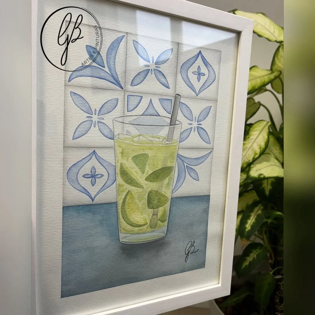 Pintura Original em Aquarela – Caipirinha | Arte para Decoração | Série Pintando Brasilidades - foto 4