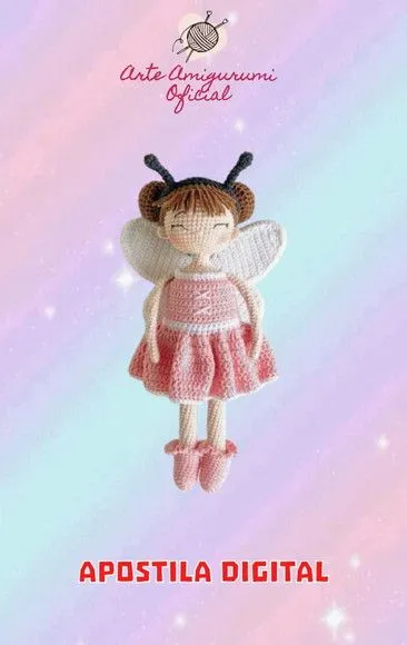 Receita Boneca Borboleta - Amigurumi - artesanato feito à mão por Arte Amigurumi Oficial