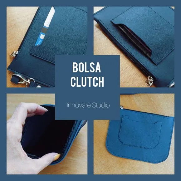 Clutch - Bolsa de Mão em Corino - artesanato feito à mão por Innovare Studio