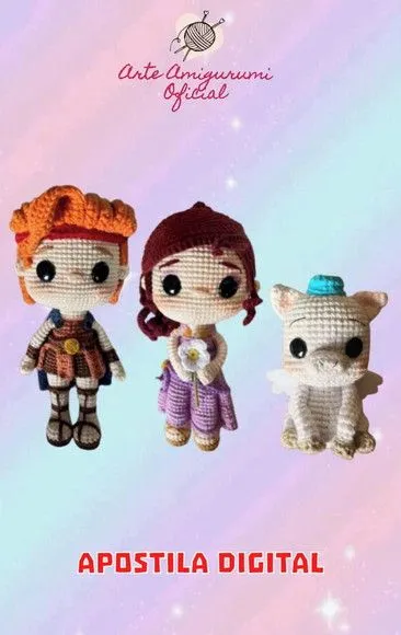 Receita Hércules, Megara e Pegasus - Amigurumi - artesanato feito à mão por Arte Amigurumi Oficial