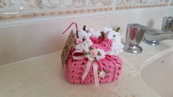 Sachê Porta Sabonete Rosália com Branco - foto 3
