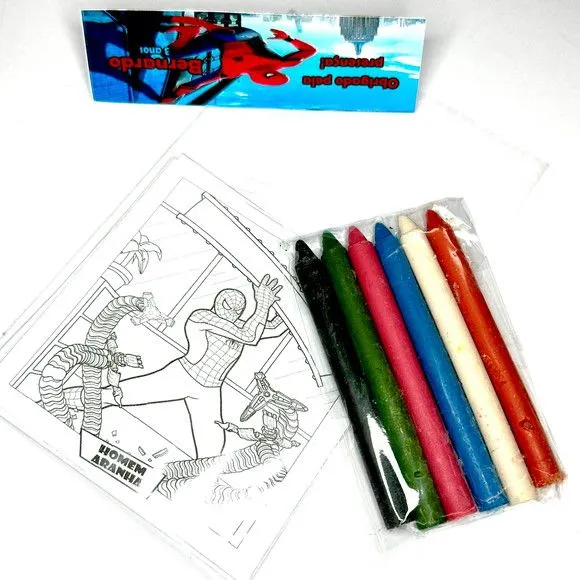 Kit Giz de Cera Homem Aranha Personalizado - foto 2