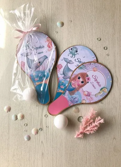 Raquete Ping Pong - Fundo do Mar - feito à mão por Mi Papelaria Criativa