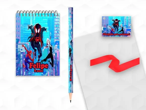 Bloquinho com Lápis Aranha Verso Personalizado - artesanato feito à mão por creativitybynina