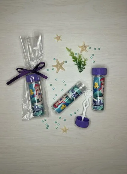 Bolha de Sabão - Pequena Sereia Personalizado - artesanato feito à mão por Mi Papelaria Criativa