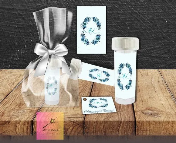 Bolha de Sabão Casamento Personalizada - feito à mão por Artmanha Lembrancinhas