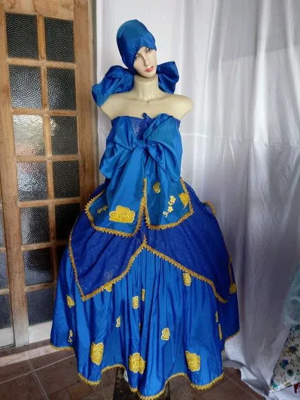 Baiana azul com dourado, roupa ere, baiana de lezzy branca . - foto 3