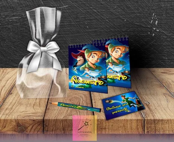 Bloquinho Peter Pan Personalizado - feito à mão por Artmanha Lembrancinhas