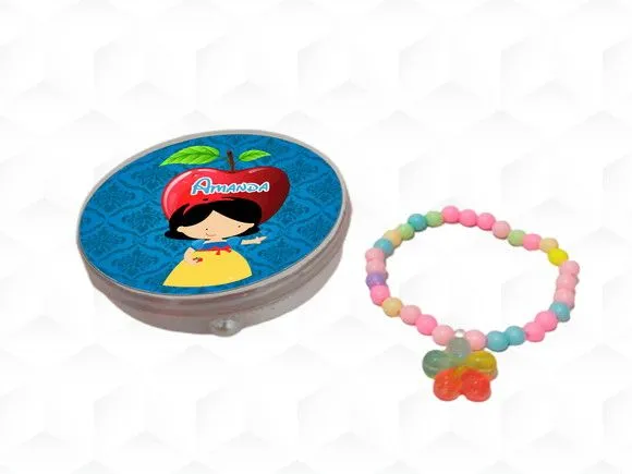 Latinha + Pulseira Branca de Neve Cute Personalizada - artesanato feito à mão por creativitybynina