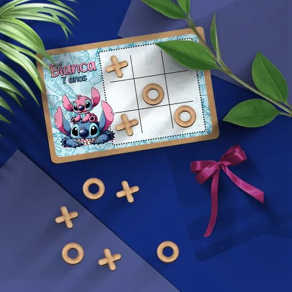 Jogo da Velha - Lilo & Stitch Personalizado - artesanato feito à mão por Mi Papelaria Criativa