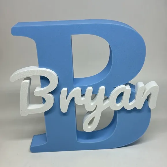 Letra Inicial Com Nome Personalizado Em 3D 15cm Decorativo Quarto De Bebe, Infantil,  Mesa e Maternidade - artesanato de TINY LASER