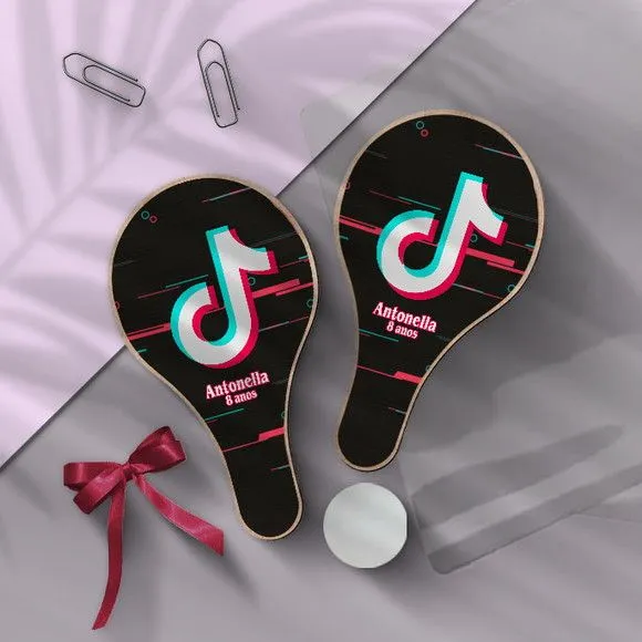 Raquete Ping Pong - Tik Tok - feito à mão por Mi Papelaria Criativa