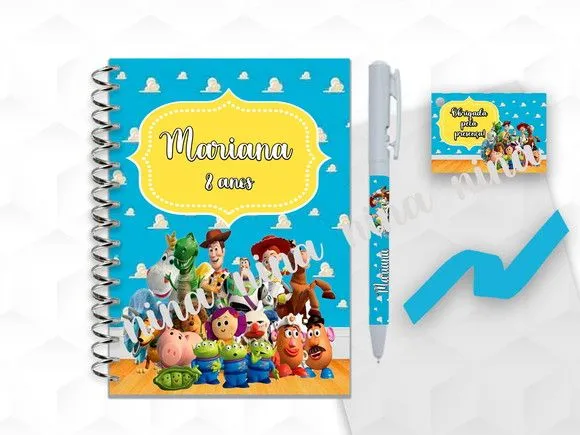 Bloquinho Grande com Caneta Toy Story Personalizada - artesanato feito à mão por creativitybynina