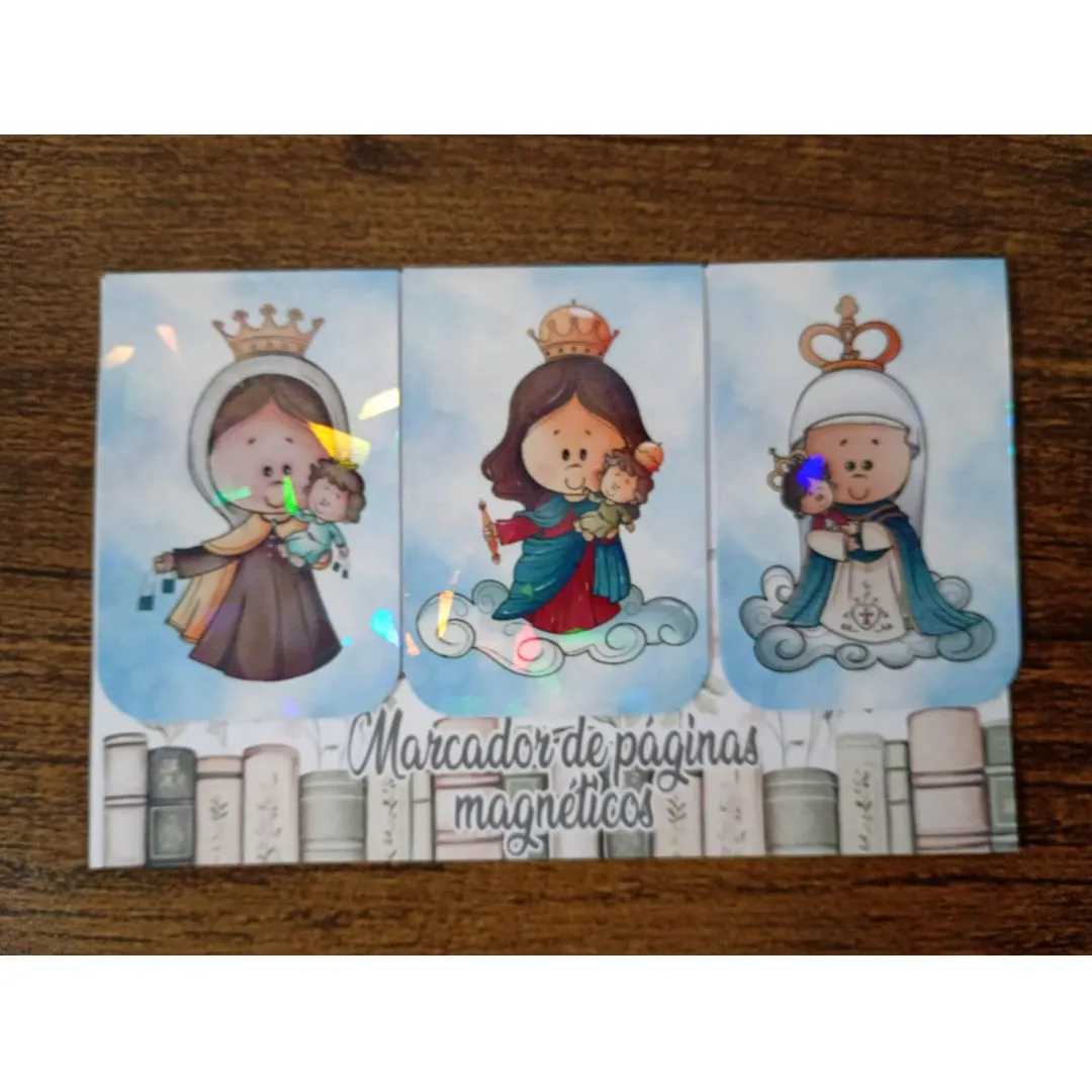 Marcador de Página Magnético Kit 4 "3 Marias" - artesanato de Emejhu Personalizados
