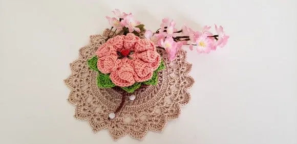 Sachê Porta Sabonete em Crochê Coral - foto 3