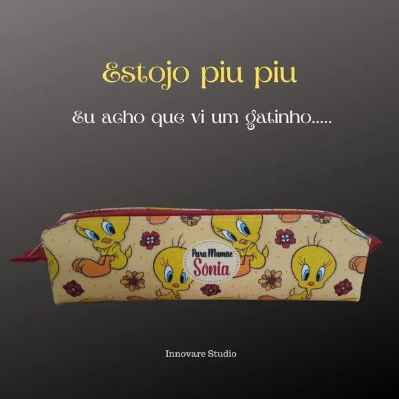 Estojo escolar piu piu - feito à mão por Innovare Studio