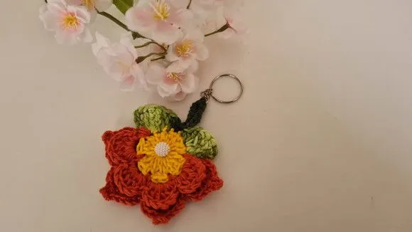 Chaveiro Florzinha em Crochê Telha (lembrancinha) - foto 3