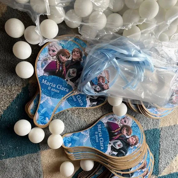 Raquete Ping Pong - Frozen - feito à mão por Mi Papelaria Criativa