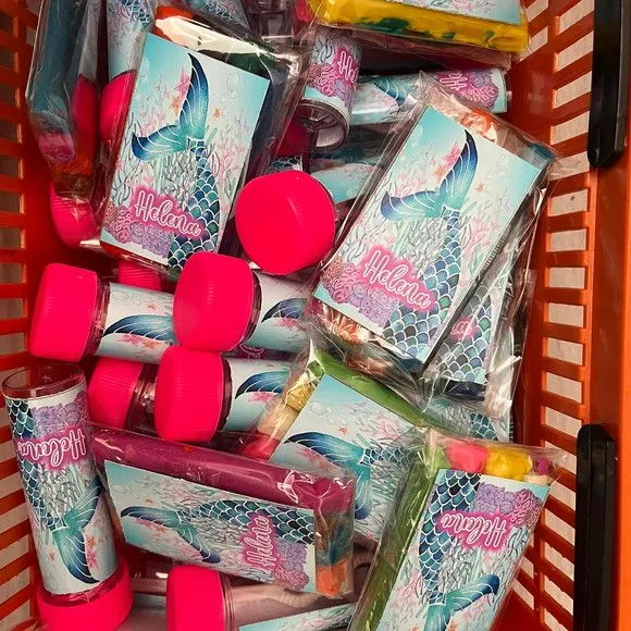 Kit Massinha + Giz + Bolha Calda de Sereia Personalizado - artesanato feito à mão por Mi Papelaria Criativa