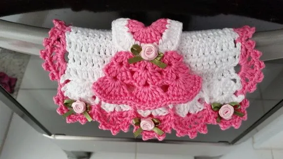 Puxador Fogão Imã Gel. Vestidinho Pitaya Rosa - foto 4