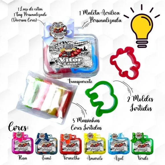 Mini Maleta com Massinhas Thor Personalizada - feito à mão por Mi Papelaria Criativa