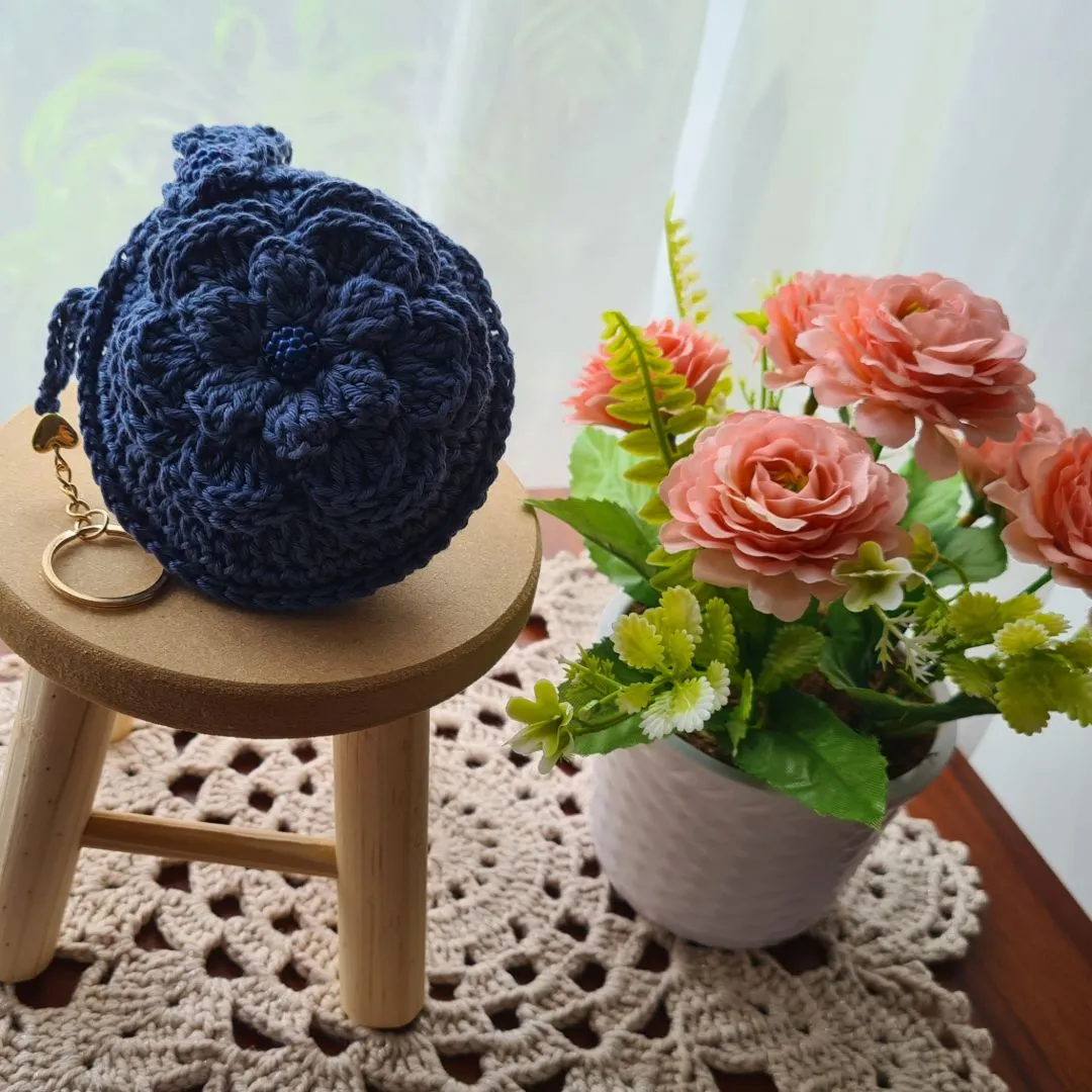 Case em crochê para Fone de ouvidos (Azul Náutico) - foto 3