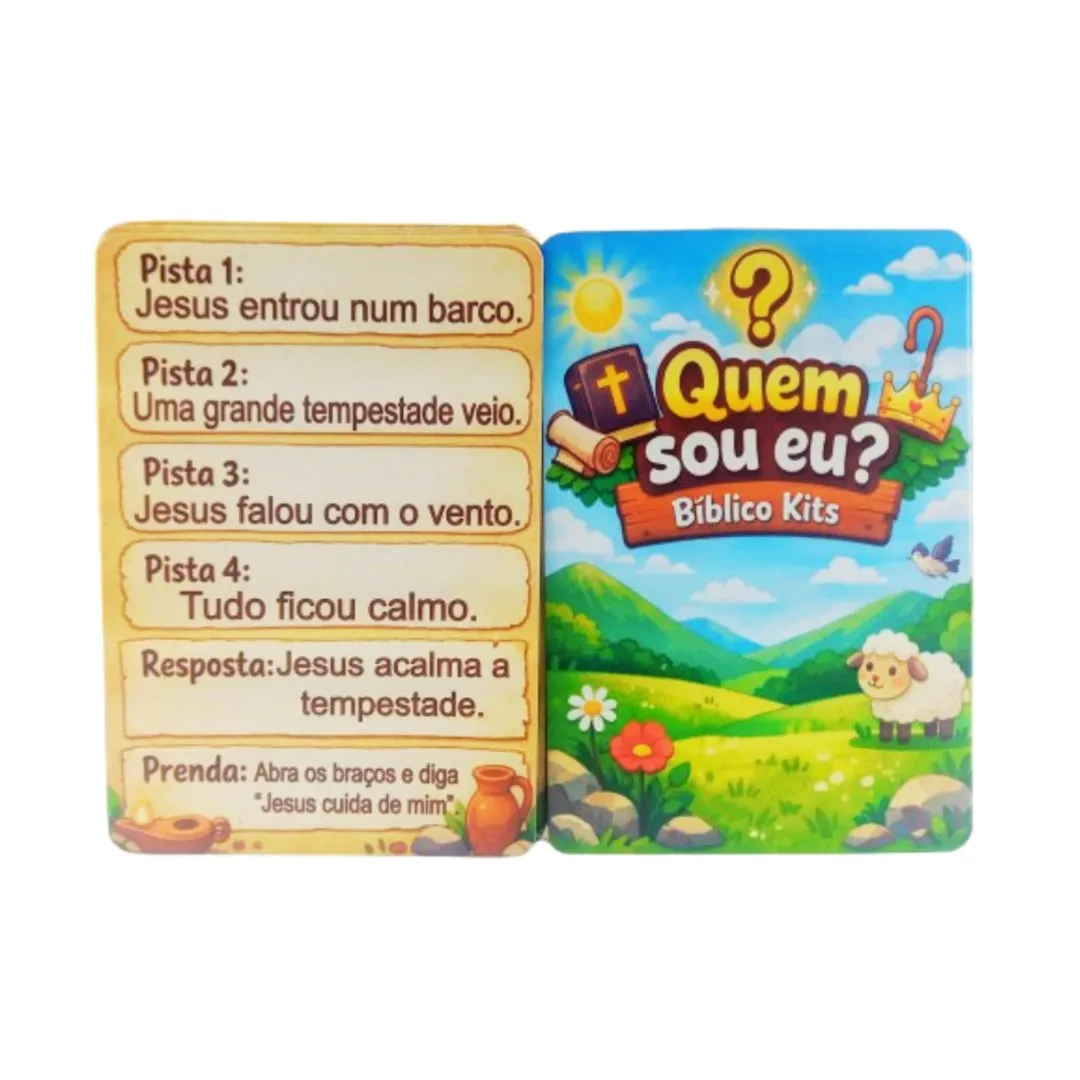 Jogo Bíblico Infantil Quem Sou Eu 36 Cartas Adivinhe o Personagem JD Arte - foto 2
