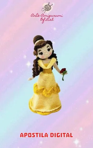 Receita Princesa Bela Amigurumi - artesanato feito à mão por Arte Amigurumi Oficial
