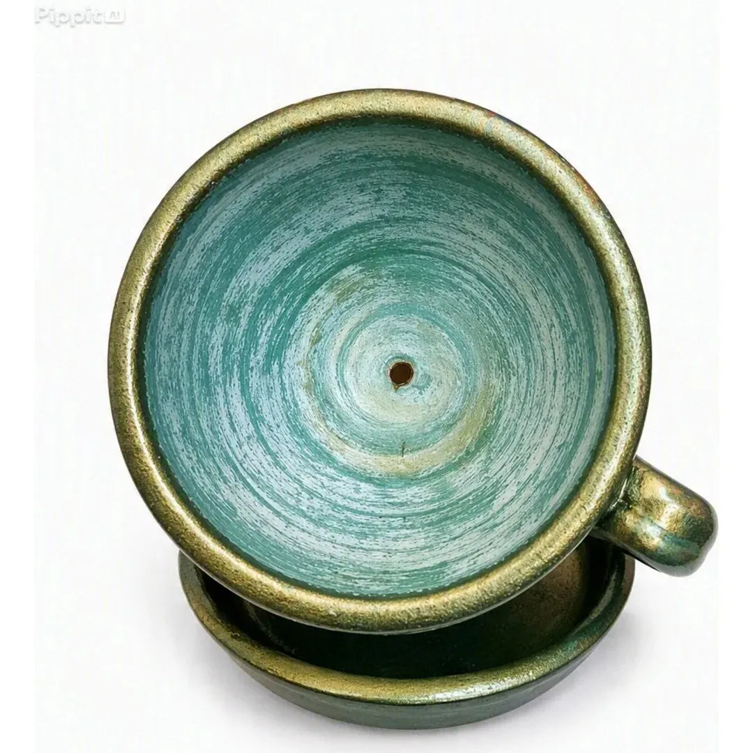 Vaso de Planta Tipo Xícara de Cerâmica Tamanho Médio Artesanal Arara - foto 5